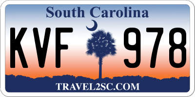 SC license plate KVF978