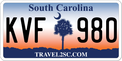 SC license plate KVF980