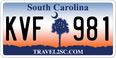 SC license plate KVF981