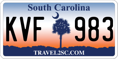 SC license plate KVF983