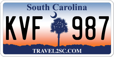 SC license plate KVF987