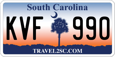 SC license plate KVF990