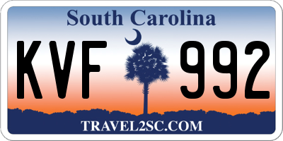 SC license plate KVF992