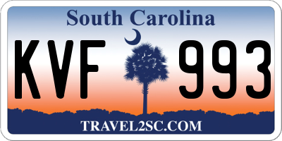 SC license plate KVF993