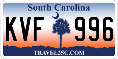 SC license plate KVF996