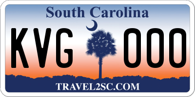 SC license plate KVG000