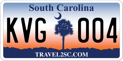 SC license plate KVG004