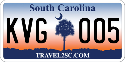 SC license plate KVG005