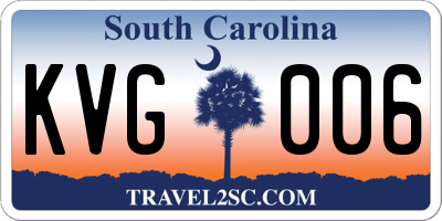 SC license plate KVG006