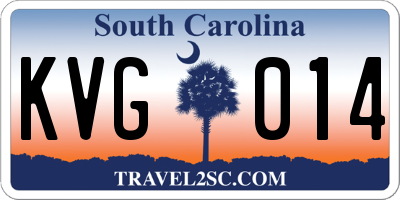 SC license plate KVG014
