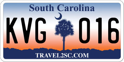 SC license plate KVG016