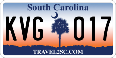 SC license plate KVG017