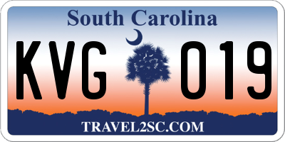 SC license plate KVG019