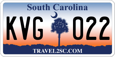 SC license plate KVG022