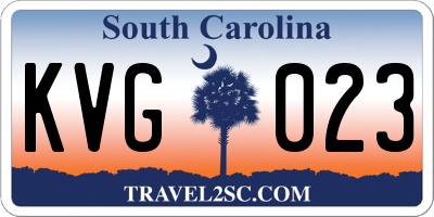 SC license plate KVG023