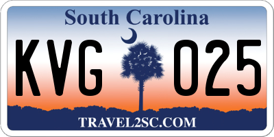 SC license plate KVG025