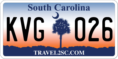 SC license plate KVG026