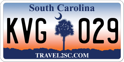 SC license plate KVG029