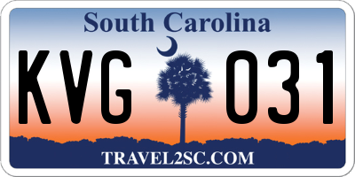 SC license plate KVG031