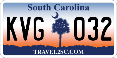 SC license plate KVG032