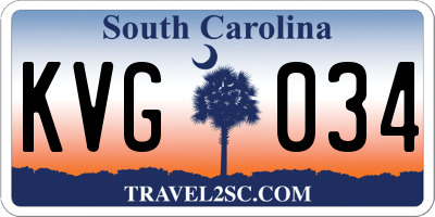 SC license plate KVG034