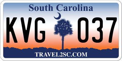 SC license plate KVG037
