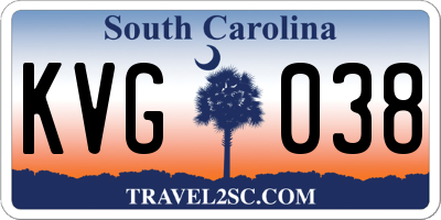 SC license plate KVG038