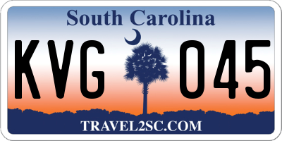 SC license plate KVG045