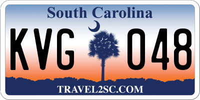 SC license plate KVG048