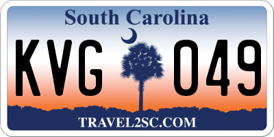 SC license plate KVG049
