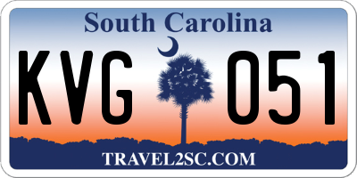 SC license plate KVG051