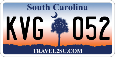 SC license plate KVG052
