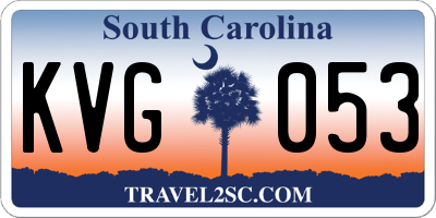 SC license plate KVG053