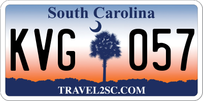 SC license plate KVG057