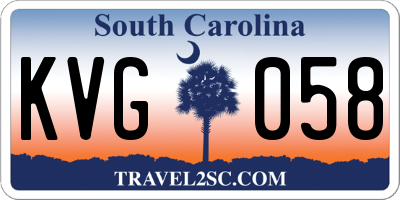 SC license plate KVG058