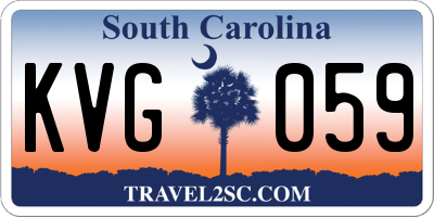 SC license plate KVG059