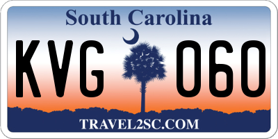SC license plate KVG060