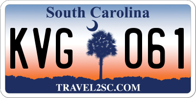 SC license plate KVG061