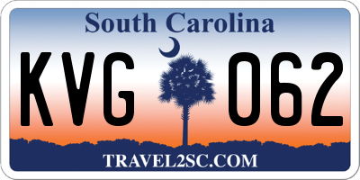 SC license plate KVG062