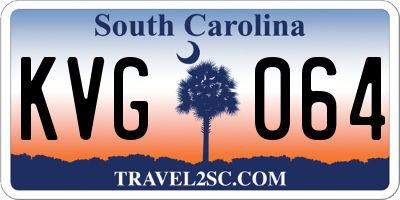 SC license plate KVG064