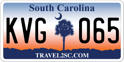 SC license plate KVG065