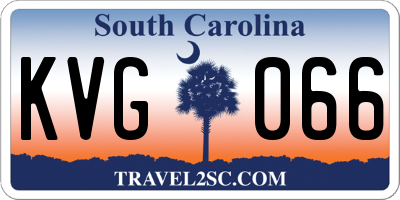 SC license plate KVG066