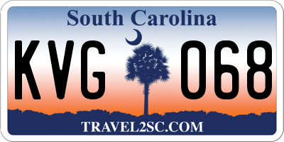 SC license plate KVG068