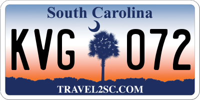SC license plate KVG072
