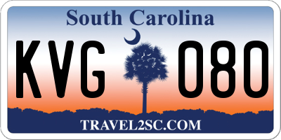 SC license plate KVG080