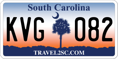 SC license plate KVG082