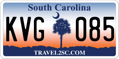 SC license plate KVG085