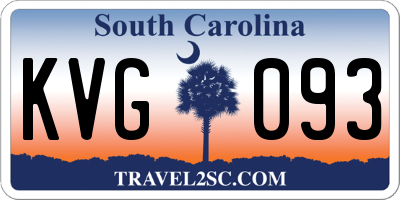 SC license plate KVG093