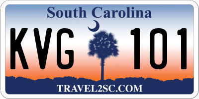SC license plate KVG101