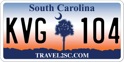 SC license plate KVG104